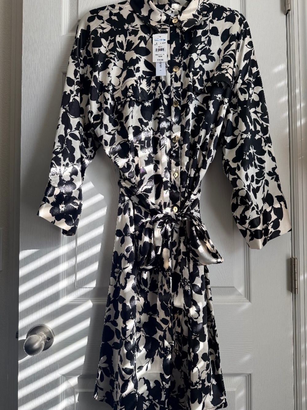 Belted button down dress